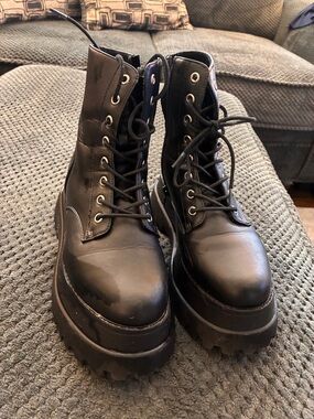 ASOS Black Platform Lace-Up Combat Boots
